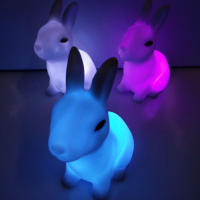 Luz Nocturna De Conejo Colorida Para Niños Regalo De Bebé Dibujo Animado Animal Lindo Lámpara De Bunny Decoración De Navidad Cumpleaños Para Niños - details 1