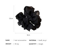Grande Clip Para El Cabello De Tela De Lanteja Negra Con Flor De Rosas Accesorios De Peluca Para Mujeres Clip De Rosca De Tamaño Grande Para Mujeres - details 1