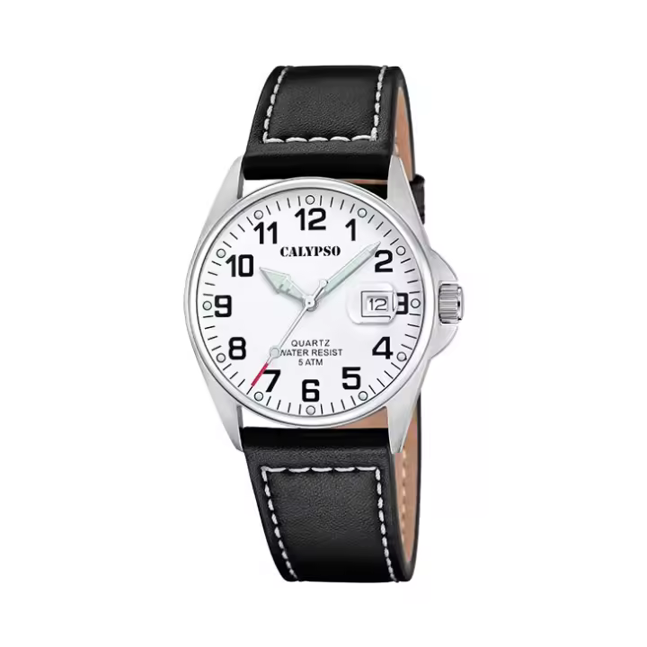 Calypso Watches Reloj Calypso Colección Basic para Hombre con Esfera Blanca y Correa Negra - 1