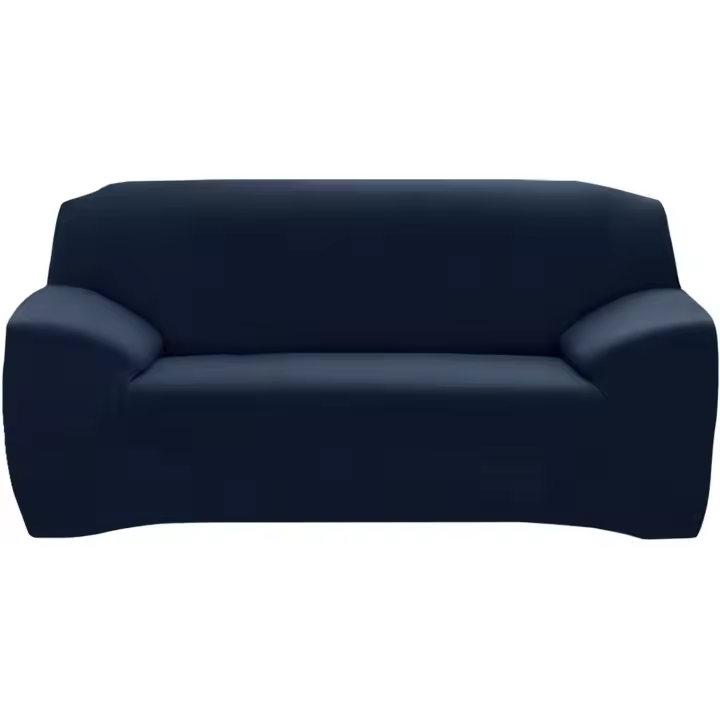 Deconovo Funda de Sofá 2 Plazas Elástica Antideslizante y Resistente A Las Manchas Universal AntiarañAzos para Gatos con Reposabrazos, Tela Suave, Azul Marino - 1