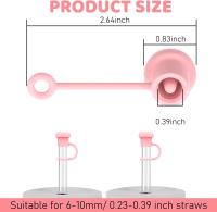 5 fundas de paja, tapa de paja de silicona reutilizable, cubierta protectora de paja linda, protector de paja simple para accesorios de la Copa Stanley - details 1