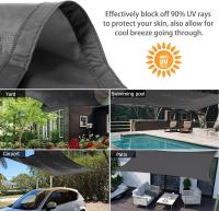 Vela de sombra rectangular, resistente y transpirable para jardín terraza camping piscina fiesta, Anti uv, con cuerda (3x4m, gris) - details 2