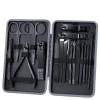 Set De Manicura Clásica Negra Completa 7/10/18 Pcs Afeitadora De Pie Y Rostro Acero Inoxidable Accesorios Negros Para Uñas - details 0