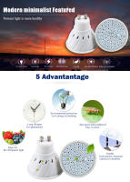 Lámpara De Crecimiento Para Jardín Interior 60LEDs 80LEDs Espectro Completo E27 E14 MR16 GU10 220V 110V 5W 6W 8W Para Plantas - details 0