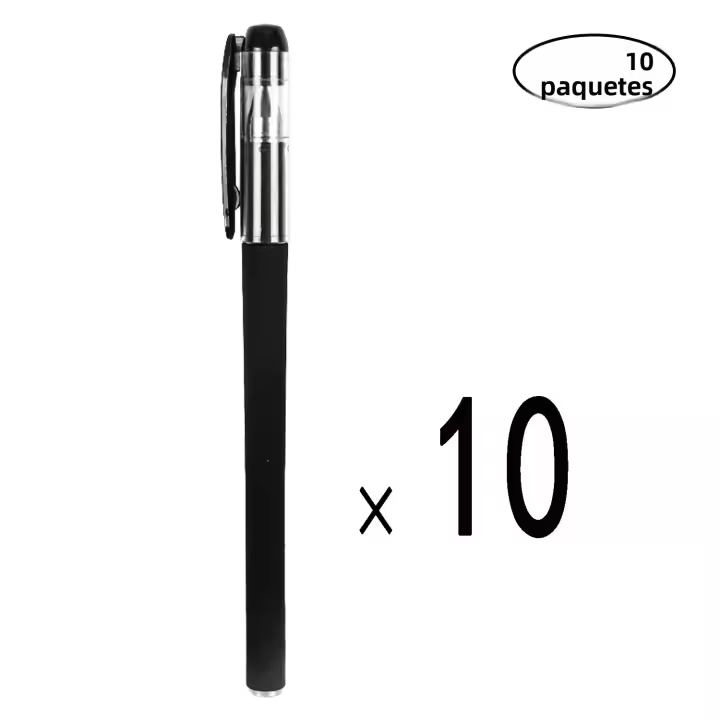 Lote De 10/20 Bolígrafos Gel Neutrales 0.5mm Negros Para Oficina Y Escuela. Escritura Suave Y Rápida Secado Para Negocios Y Uso Diario - 1