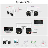 Cámara De Seguridad IP 4K Dual PTZ 8MP Con Zoom Digital 10X WiFi Exterior Vigilancia Cámara HD 4MP CCTV iCam365 APP Detección De Humanos - details 3