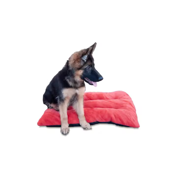 Cama para Perros de Felpa Roja Acolchada y Antideslizante | Lavable a Máquina y Multiuso | Ideal para Mascotas de Todas Las Razas y Tamaños - 1