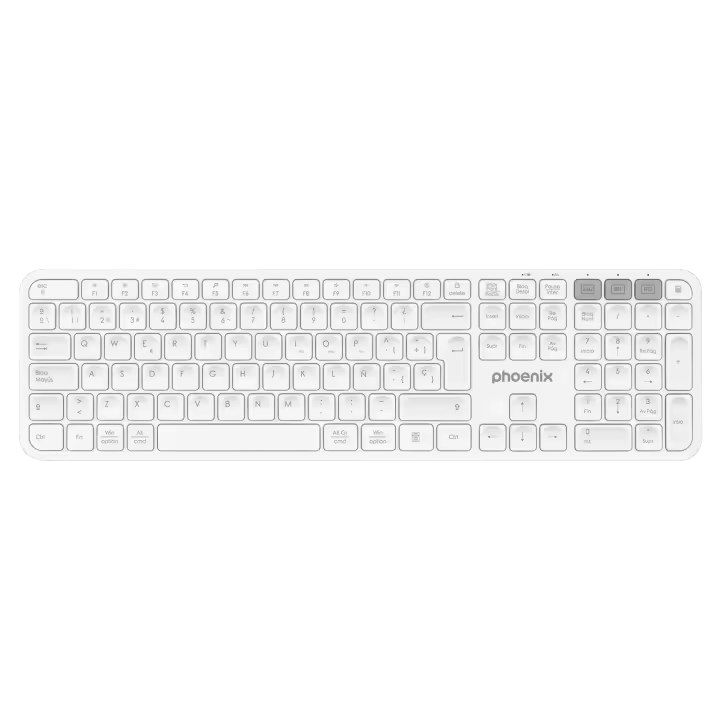 Teclado inalámbrico multidispositivo phoenix k300 blueooth dual y 2.4ghz blanco - 1