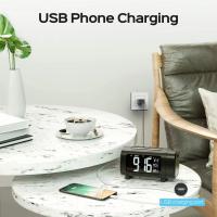 Reloj De Alarma Con Proyección De Radio Digital Para Dormitorio Monitor De Temperatura 4 Niveles De Dimmer 12/24H Reloj De Mesa Silencioso - details 5