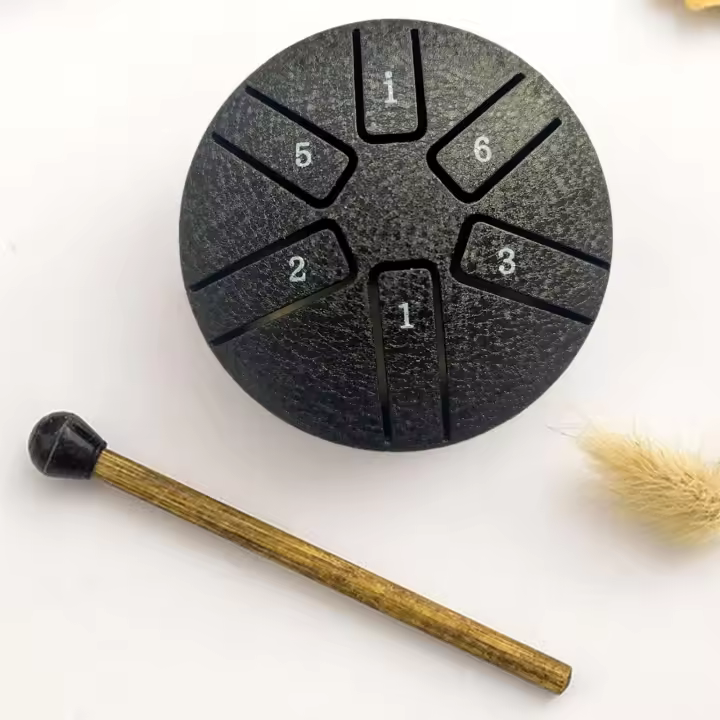 Bombo De Lengua De Acero De 3 Pulgadas 6 Tonos Mini Bombo Portátil Para Exteriores Accesorios De Percusión Incluyen Palos - 1