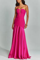 Vestido Largo Elegante De Noche Para Mujer Sin Hombros Con Cintura Alta Y Ajustado Vestido Formal Para Fiesta Y Banquete - details 10