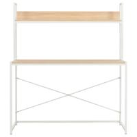 vidaXL Escritorio para ordenador blanco y roble 120x60x138 cm - details 2