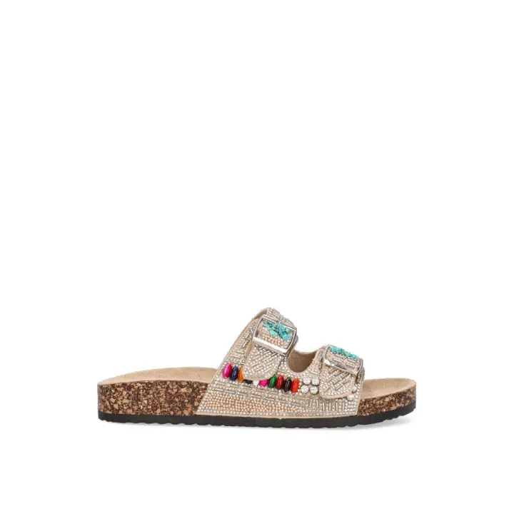 SANDALIA ABALORIOS ETIKA CARABASSI 10013 MUJER, ORO - 1