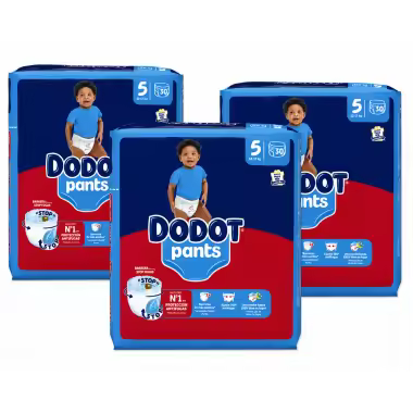 Dodot Pants Talla 5 (12-17 kg) Pack Ahorro 90 Pañales (3x30) – Cambio Fácil y Máxima Comodidad - 1