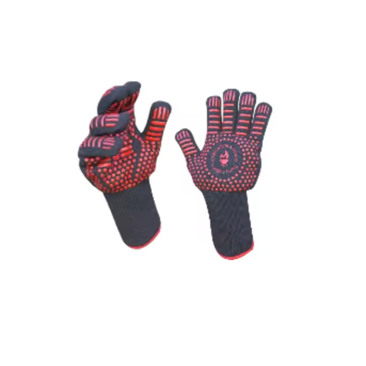 Guantes barbacoa, parrilla, horno (2 unidades) diseño ergonómico fabricados en tela ajustable, resistentes al calor hasta 800 Cº ,antideslizantes con acabado texturizado, fabricados en material de alta calidad, talla universal - 1