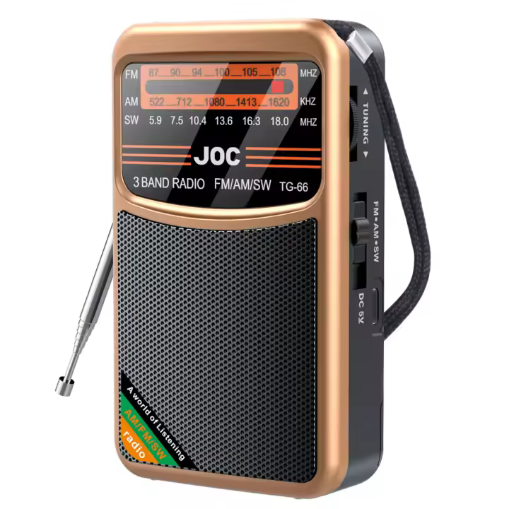 Mini Radio Portátil AM/FM/SW 3-Banda Para Correr Y Caminar Con Soporte De Auriculares Y Batería Recargable Receptor FM - 1