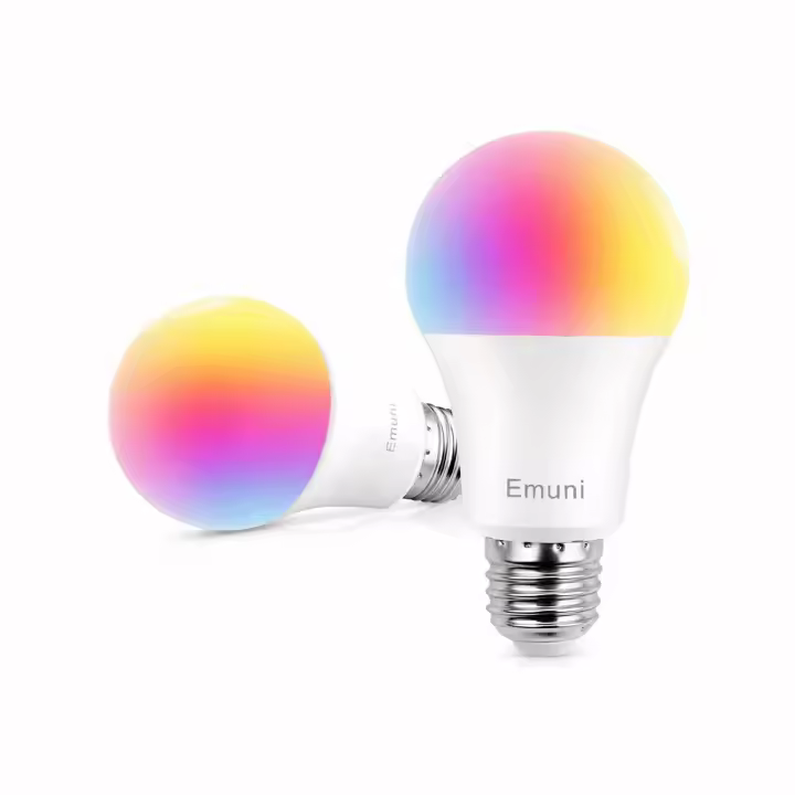 [Paquete de 2] bombilla LED de inteligencia Artificial, Compatible con Alexa, asistente de Google y tuya, WIFI, 9W E27, RGB16 millones de luces de colores y blanco 2700K, modo de iluminación regulable, hub no necesario - 1