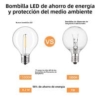 Cadenas De Luces LED G40 Para Exteriores 7.6M/20M Inalámbricas Resistentes Al Choque Para Decoración De Patio Jardín Y Porche - details 4