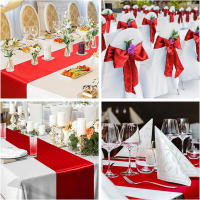 Corredor De Mesa De Seda 30cmx275cm Para Boda Y Fiesta Decoración Del Hogar Cubierta De Mesa De Eventos Y Banquetes - details 10