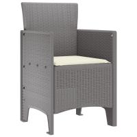 Silla de Jardín vidaXL Conjunto de 2 Gris claro y crema Polipropileno - details 2