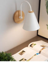 Lámpara De Pared Nórdica En Madera Sólida Luz Creativa De Macarón Moderna Para Dormitorio Y Sala De Estar E27 Sin Bombillas Incluidas - details 5