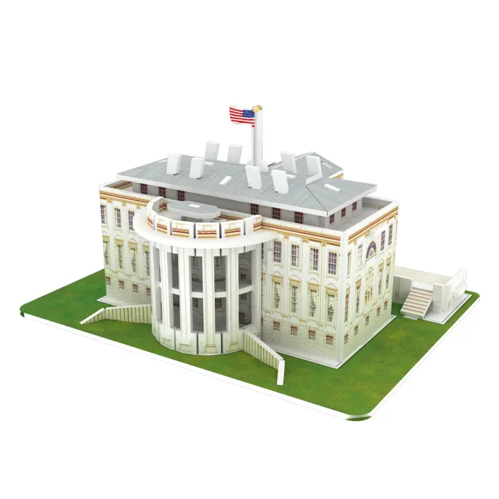 DAM. Puzle 3D de cartón de la Casa Blanca en Estados Unidos. 35 piezas. 15x11x9cm. - 1