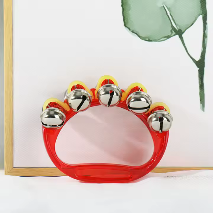 Juego De 10 Campanas De Mano Jingle Rattle Sleigh Campanas De Percusión Musical Instrumento Educativo Translúcidas Para Niños - 1