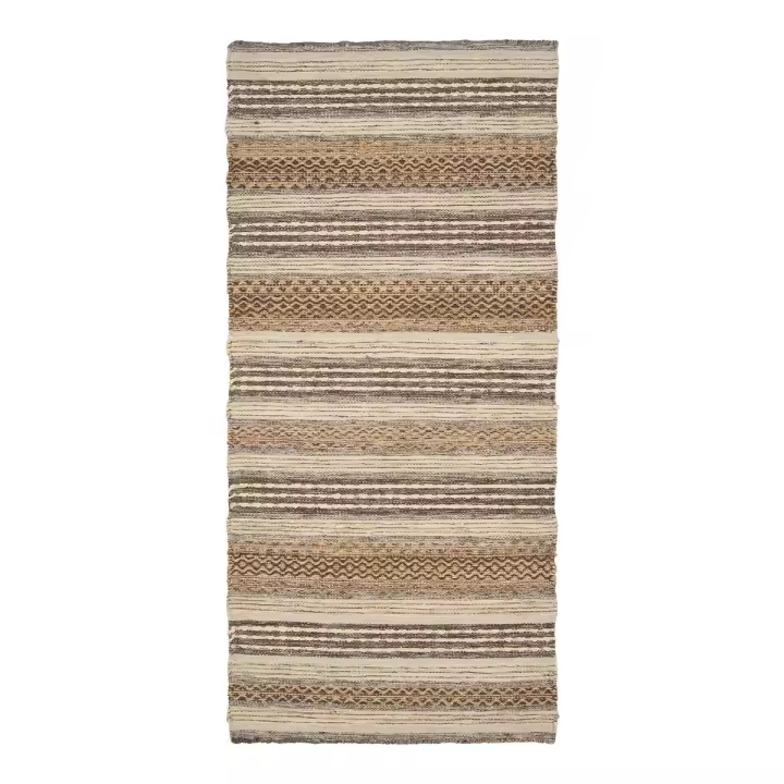 Alfombra Rectangular Morena, Yute, Marrón, 80x180x1 cm - 1