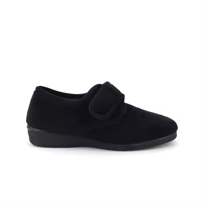 Zapatilla para mujer color marrón, mod.1300, Zapatillas Alcalde para mujer con cierre de cinta textil adhesiva muy cómodo - 1