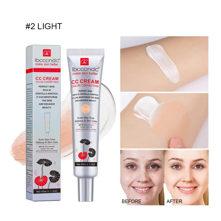Korea Colour Changing CC Cream - 2 en 1 Cuidado de la Piel y Maquillaje, 45ml Base Hidratante con Multi-ingredientes de Centella Asiática - 1
