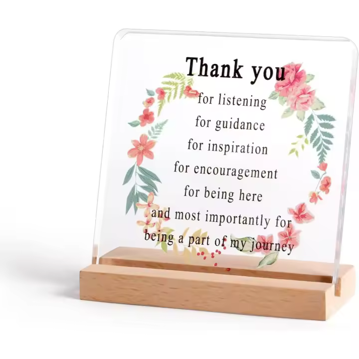 QINJIEJIE Regalos de Regano para compañeros de trabajo Hombres Boss Regalos para Mujeres Supervisor Regalos para Mujeres Regalos de Giano para compañeros de trabajo Regalos de decoración Gift de Signo de acrílico - 1