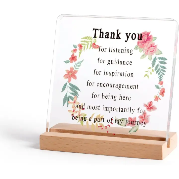 QINJIEJIE Regalos de Regano para compañeros de trabajo Hombres Boss Regalos para Mujeres Supervisor Regalos para Mujeres Regalos de Giano para compañeros de trabajo Regalos de decoración Gift de Signo de acrílico - 1