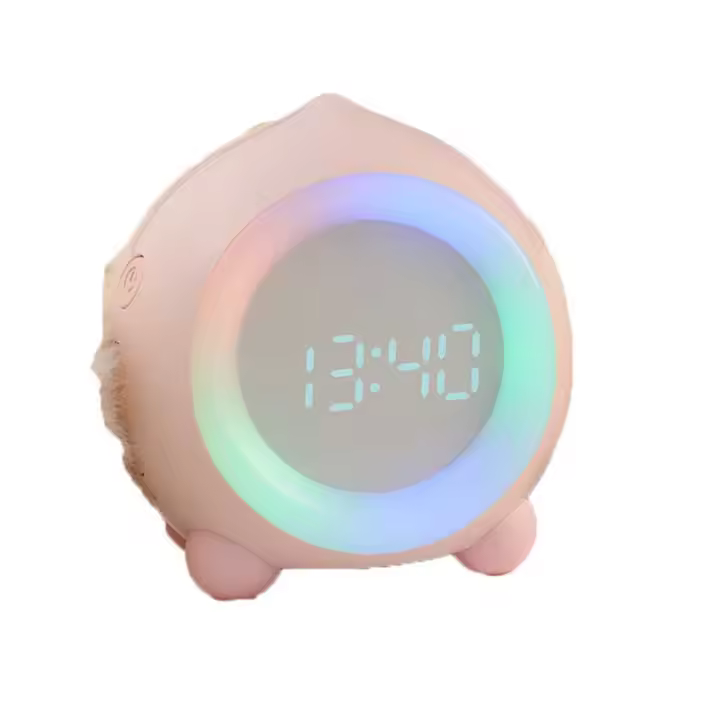Despertador de 1 Pieza, luz LED, Reloj Despertador Digital para niños, luz Nocturna, Volumen Ajustable, repetición, Carga USB con Alarma Doble, Rosa - 1