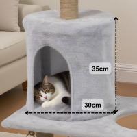 Cature, Árbol para Gatos, Torre para gatos, 5 Niveles con Hamaca y Casa, 137 cm de Altura, Gris - details 5