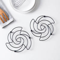 1PC Creativo Tapete De Hierro Redondo Soporte Para Sartén Y Taza Tapete De Cocina Moderno Ecológico Para Decoración De Mesa - details 2