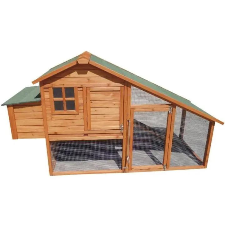 Suinga Gallinero de Madera Amsterdam 195x77x105 Cm Alta Calidad con Parque y Nido de Gran Tamaño - 1