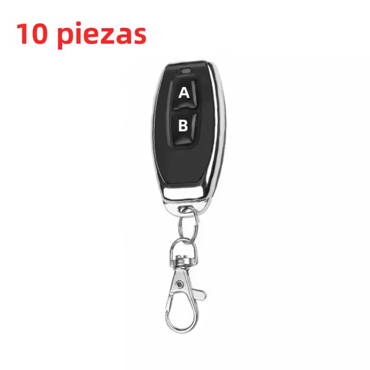 10pcs Control Remoto De Auto 2 Canales 433MHZ Código Aprendizaje Para Puerta De Garaje Y Electrico Con Llavero - 1