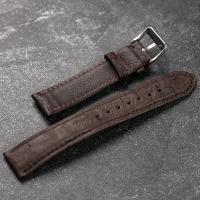 Correa De Reloj De Cuero De Avestruz Sudáfrica Hecha a Mano En Negro Tamaños 18 19 20 21 22MM Vintage Para Hombres Con Hebilla - details 9