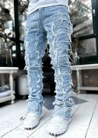 Pantalones De Mezclilla Para Hombre Estilo Hip Hop Callejero Jeans Arrugado Y Destrozado Ajustados Y Rectos Material 100% Algodón - details 10