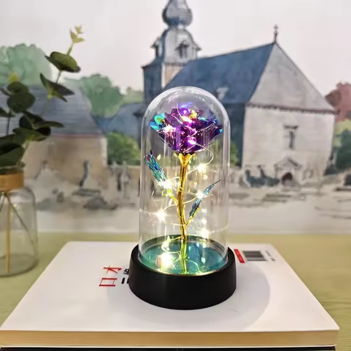 Luz De Noche Rosada Realista Luz LED De Simulación De Rosa Para Fiesta Y Decoración De Interior Regalo Ideal Para Día De San Valentín - 1