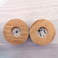 Soporte De Madera Redondo Para Luz LED 8cm Base De Tabla Nocturna Lámpara 3D Portador De Arte Ornamentos De Cristal Resina - details 2