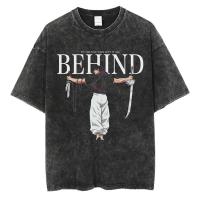 Camiseta Harajuku Japón Anime Streetwear Gráfico Algodón Verano Manga Corta Impresión Jujutsu Kaisen Vintage Lavada Para Hombre - details 21