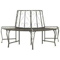 vidaXL Banco para árbol de jardín semicircular acero 160 cm - details 0