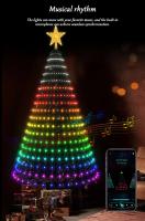 Arbol De Navidad Inteligente Con Luces LED Multicolor Rgb Fitas De Estrella Y Cascada Para Jardín Decoración De Navidad Con Control Remoto Y APP DIY Bluetooth - details 11