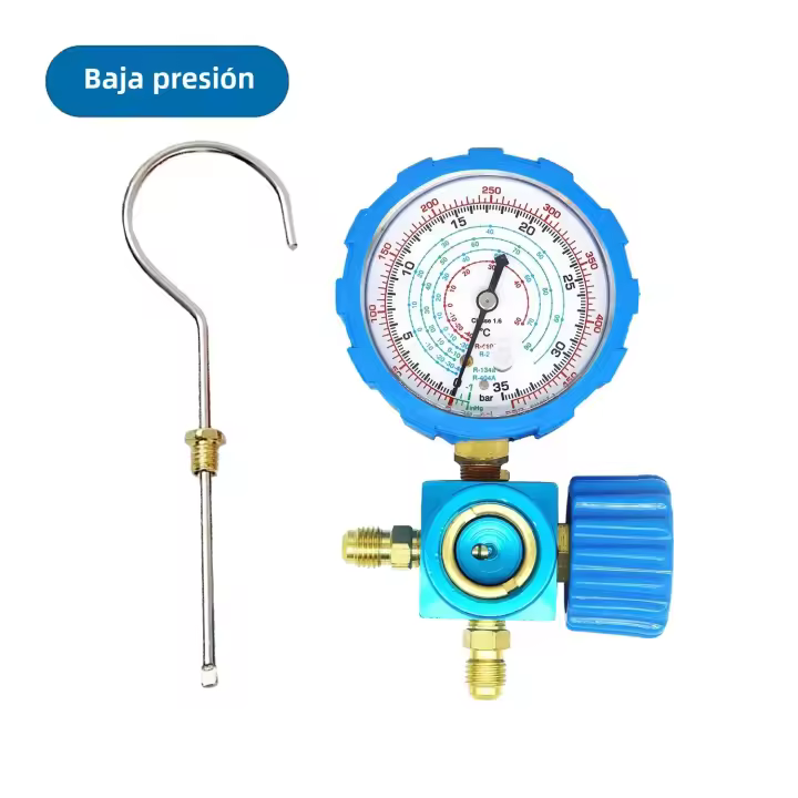 Gauge De Aire Acondicionado Para Refrigerantes R410A R22 R134a R404A Manifold Manómetro Con Espejo Visual 500psi/800psi - 1