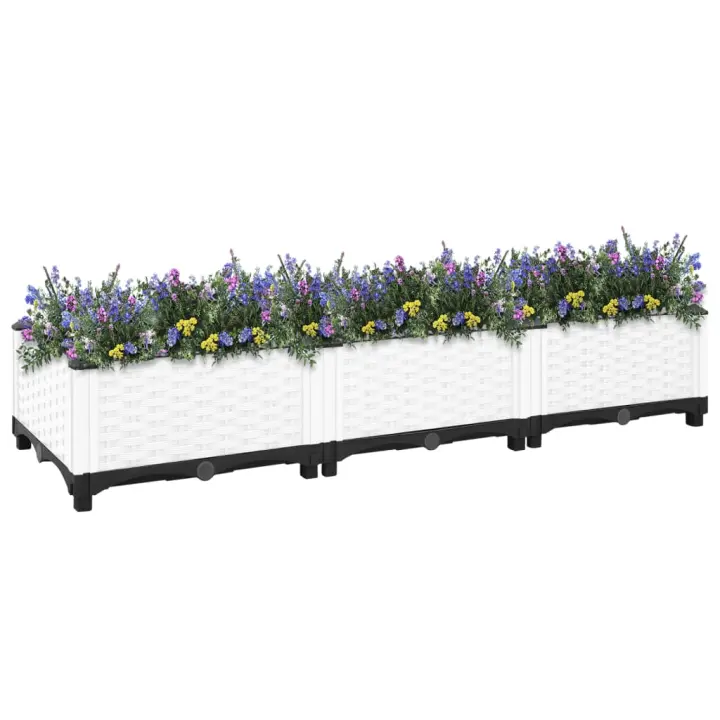 vidaXL Arriate polipropileno 120x40x23 cm Color Gris oscuro,  Marrón,  Negro y mas - 1