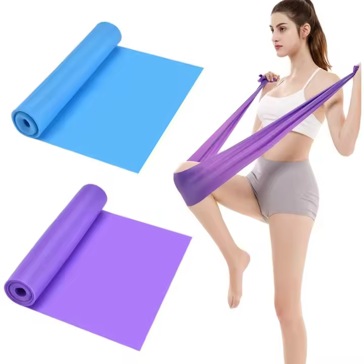 2Pcs Bandas Elasticas de Fitness, 1,5 M x 15CM Látex Natural Correas Ejercicio para Yoga, Pilates, Crossfit, Estiramiento - 1