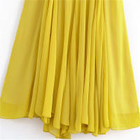 Vestido UNIZERA Para Mujer Estilo De Vacaciones Moda Manga Delgada Con Hombros Anchos Plegado Flauta Verano Nuevo Vestido - details 7