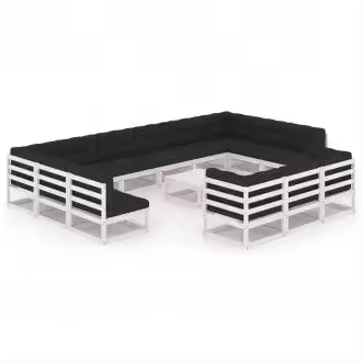 VIDAXL 3077290 conjunto de muebles para jardín y terrazas en color blanco y gris antracita vida xl - 1