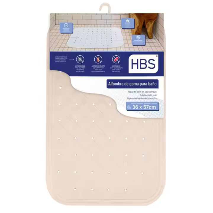 UD - Alfombra de Baño Antideslizante Rectangular – 36x57 cm | Goma Resistente 450g | Seguridad y Confort para Ducha o Bañera - 1